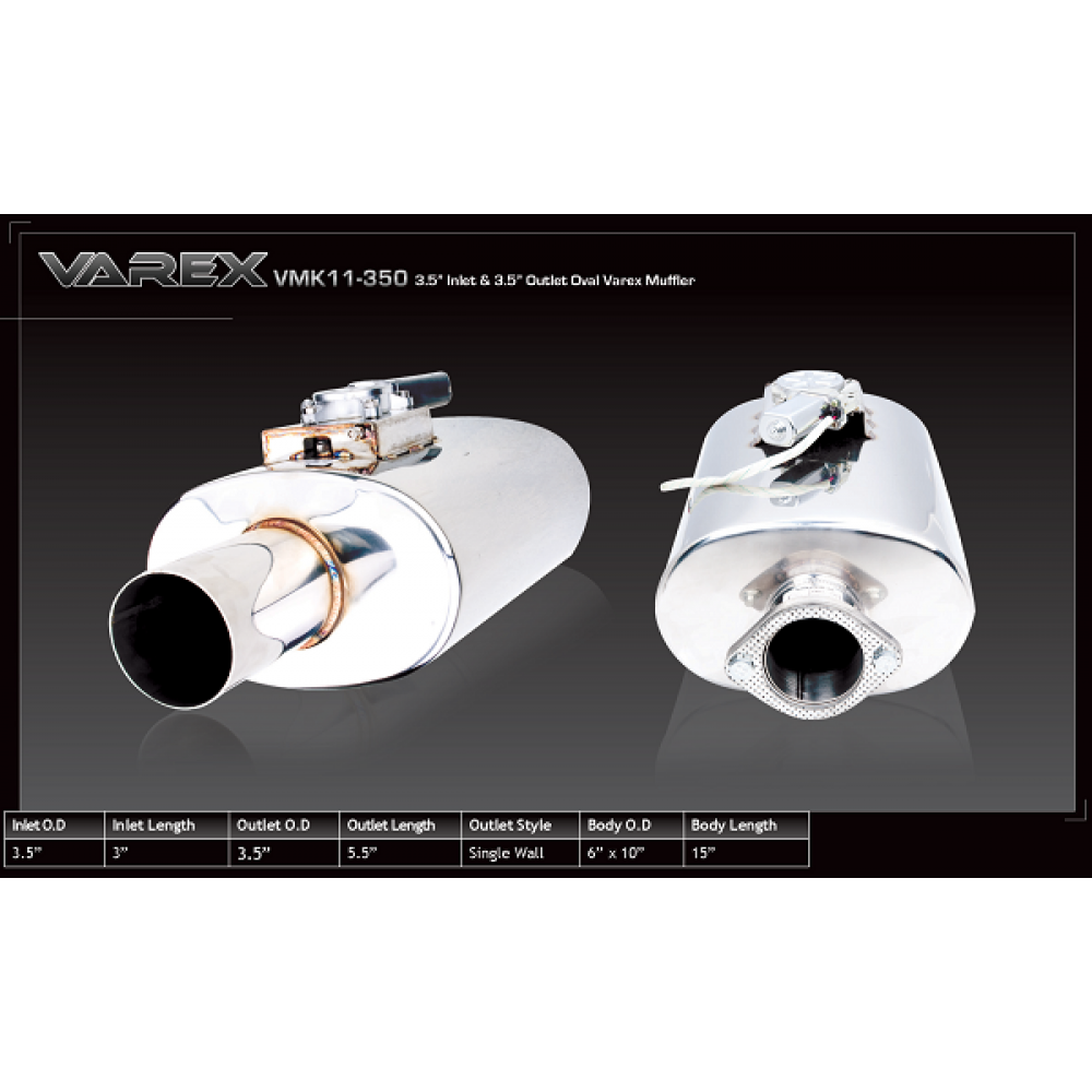 Τελικό εξάτμισης Varex 89mm της XForce με βαλβίδα για ρύθμιση θορύβου (VMK11-350)