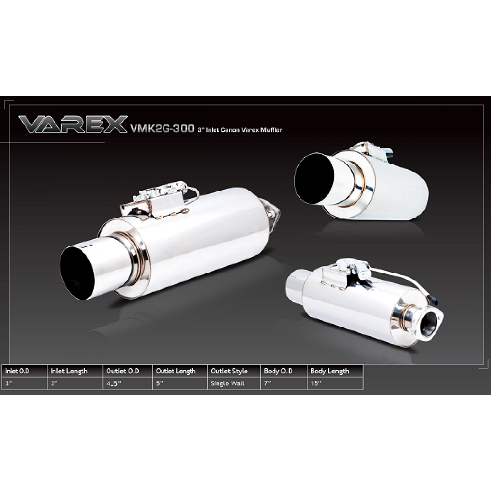 Τελικό εξάτμισης Varex 76mm της XForce με βαλβίδα για ρύθμιση θορύβου (VMK2G-300)